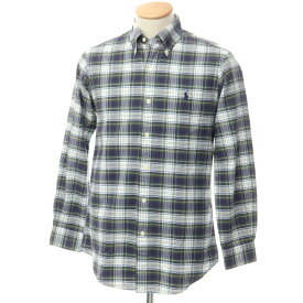 【中古】ラルフローレン RALPH LAUREN コットン チェック ボタンダウン カジュアルシャツ ネイビーxグリーン【サイズXS】【NVY】【S/S/A/W】【状態ランクC】【メンズ】【759396】[EPD]