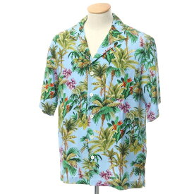 【SALE50%OFF/返品不可】【新品】ピーティートリノ PT TORINO レーヨンリネン オープンカラー 半袖シャツ ブルーxグリーン【サイズ38】【BLU】【S/S】【状態ランクN】【メンズ】【759382】[DPD]