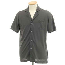 【中古】【未使用】ザノーネ ZANONE icecotton コットン オープンカラー 半袖シャツ ダークグレー【サイズ44】【GRY】【S/S】【状態ランクS】【メンズ】【759298】