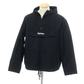 【中古】シュプリーム Supreme 2024年春夏 Cotton Utility Anorak アノラックパーカー ブルゾン ブラック【サイズS】【BLK】【S/S】【状態ランクB】【メンズ】【759273】[APD]
