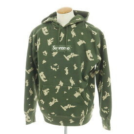 【中古】シュプリーム Supreme 2021年秋冬 Box Logo Hooded Sweatshirt プルオーバー パーカー オリーブxグレージュ【サイズM】【GRN】【A/W】【状態ランクB】【メンズ】【759268】[BPD]