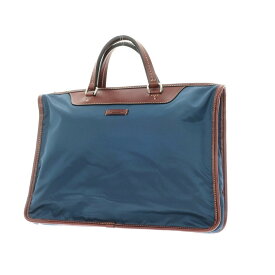 【中古】ダニエルアンドボブ Daniel & Bob ナイロン レザー ブリーフケース ライトネイビーxブラウン【W40xH30xD6.5】【NVY】【S/S/A/W】【状態ランクB】【メンズ】【759181】