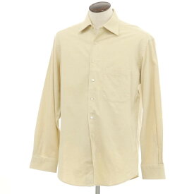 【中古】エルメネジルドゼニア Ermenegildo Zegna フランネルコットン イタリアンカラーシャツ イエローベージュ【サイズL】【BEI】【A/W】【状態ランクB】【メンズ】【759095】[DPD]