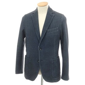 【中古】チルコロ1901 CIRCOLO 1901 コットン ジャージー ヘリンボーン 2つボタン カジュアルジャケット ネイビーxブルー【サイズ44】【A/W】【状態ランクD】【メンズ】 EPD