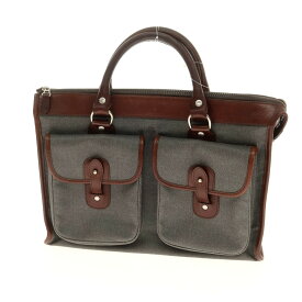 【中古】グルカ GHURKA キャンバス レザー 2Way ブリーフケース グレーxブラウン【W41xH28.5xD6.5】【GRY】【S/S/A/W】【状態ランクB】【メンズ】【758971】