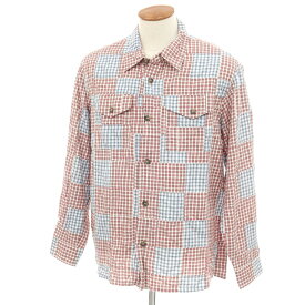 【中古】アーペーセー A.P.C. × JESSICA OGDEN コットン チェック パッチワーク カジュアルシャツ レッドxブルー【サイズM】【RED】【S/S/A/W】【状態ランクB】【メンズ】【758891】[EPD]