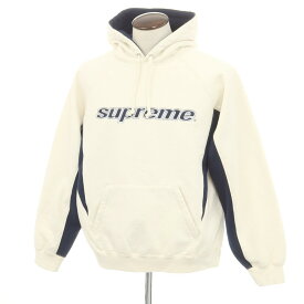 【中古】シュプリーム Supreme 2024年秋冬 Division Hooded Sweatshirt コットンポリエステル パーカー ナチュラルxネイビー【サイズL】【BEI】【A/W】【状態ランクB】【メンズ】