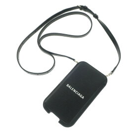 【中古】バレンシアガ BALENCIAGA ストラップ付 レザー スマホホルダー ブラック【BLK】【S/S/A/W】【状態ランクA】【メンズ】【758795】[DPD]