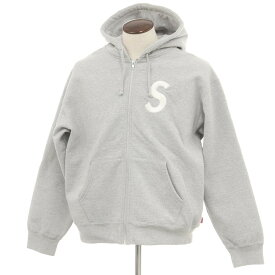 【中古】シュプリーム Supreme 2023年秋冬 S Logo Zip Up Hooded Sweatshirt ジップアップ スウェットパーカー グレー【サイズL】【GRY】【A/W】【状態ランクB】【メンズ】【749894】