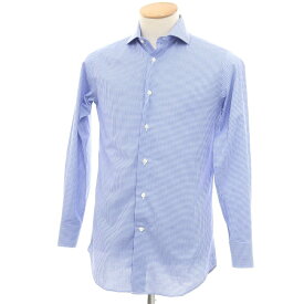 【中古】シップス SHIPS コットン ギンガムチェック ワイドカラー ドレスシャツ ブルーxホワイト【サイズ37】【BLU】【S/S/A/W】【状態ランクC】【メンズ】【749894】[DPD]