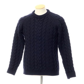 【中古】スローン SLOANE ローゲージウール ケーブル編み クルーネックニット ネイビー【サイズ1】【NVY】【A/W】【状態ランクB】【メンズ】【749892】