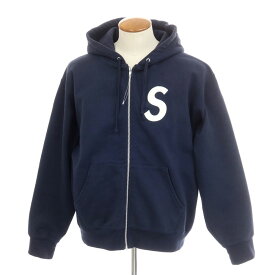 【中古】シュプリーム Supreme 2023年秋冬 S Logo Zip Up Hooded Sweatshirt コットンポリエステル パーカー ネイビー【サイズM】【NVY】【A/W】【状態ランクC】【メンズ】【749882】