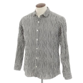 【中古】ジョゼフオム JOSEPH HOMME ストレッチ コットンナイロン チェック カジュアルシャツ ブラックxホワイト【サイズ48】【BLK】【S/S/A/W】【状態ランクB】【メンズ】【749798】[DPD]