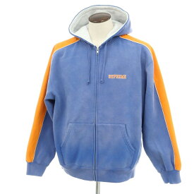 【中古】シュプリーム Supreme 2024年秋冬 State Zip Up Hooded Sweatshirt コットンポリエステル パーカー ブルーxオレンジ【サイズL】【BLU】【A/W】【状態ランクA】【メンズ】【749797】