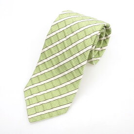 【SALE50%OFF/返品不可】【中古】ジョルジオアルマーニ GIORGIO ARMANI 三つ折り シルク ストライプ柄ネクタイ ライトグリーン【GRN】【S/S/A/W】【状態ランクC】【メンズ】【749779】
