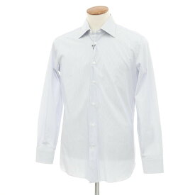 【中古】ボリエッロ BORRIELLO コットン ストライプ レギュラーカラー ドレスシャツ ホワイトxブルー【サイズ39】【BLU】【S/S/A/W】【状態ランクB】【メンズ】【749681】[CPD]
