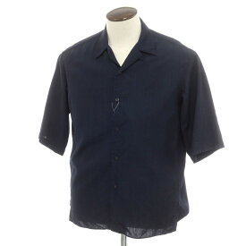 【中古】エディフィス EDIFICE ウールシルク オープンカラー 半袖シャツ ネイビー【サイズ44】【NVY】【S/S】【状態ランクC】【メンズ】【749596】[DPD]