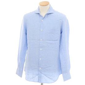 【新品】アスペジ ASPESI リネン ホリゾンタルカラー カジュアルシャツ ライトブルー【サイズ38】【BLU】【S/S】【状態ランクN】【メンズ】【749583】[CPD]