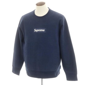 【中古】シュプリーム Supreme 2018年秋冬 Box Logo Crewneck コットン スウェット ネイビー【サイズL】【NVY】【A/W】【状態ランクC】【メンズ】【749569】