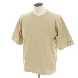 【中古】チャンピオン Champion コットン系 リバースウィーブ型 クルーネック 半袖Tシャツ ベージュ【サイズL】【BEI】【S/S】【状態ランクB】【メンズ】【749498】
