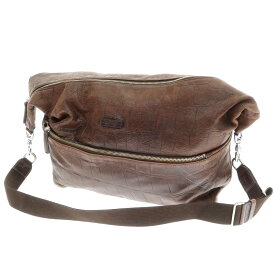 【中古】ダニエルアンドボブ Daniel & Bob ジャスミン クロコダイル型押しレザー ショルダーバッグ ブラウン【W59.5xH30xD13】【BRW】【S/S/A/W】【状態ランクC】【メンズ】【749485】