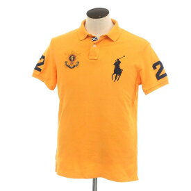 【中古】ポロ ラルフローレン Polo Ralph Lauren コットン 鹿の子 半袖ポロシャツ イエローオレンジ系【サイズL】【ORG】【S/S】【状態ランクC】【メンズ】【749479】[DPD]
