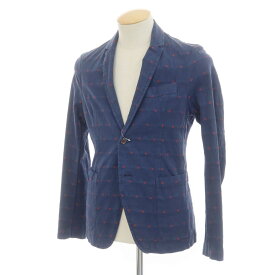 【中古】クーン KOON ストレッチコットン フラワー柄 カジュアルジャケット ネイビーxレッド【サイズ44】【NVY】【S/S】【状態ランクA】【メンズ】【749471】