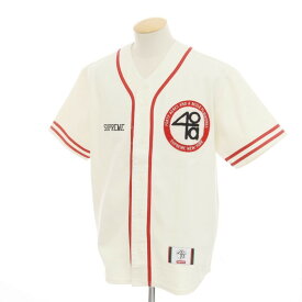 【SALE/返品不可】【中古】シュプリーム Supreme 2025年春夏 40 Acres Twill Baseball Jersey ツイルコットン ベースボールシャツ 半袖シャツ ナチュラル【サイズS】【WHT】【S/S】【状態ランクA】【メンズ】【749392】