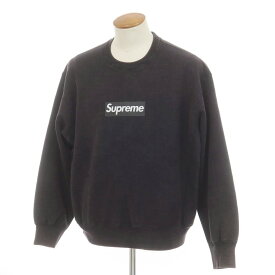 【中古】シュプリーム Supreme 2025年春夏 Washed Box Logo Crewneck コットンポリエステル スウェット ブラック【サイズM】【BLK】【A/W】【状態ランクB】【メンズ】【749390】