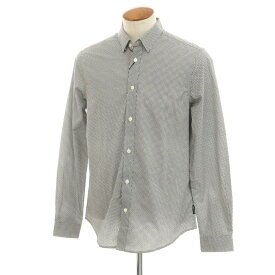 【中古】【未使用】ベンシャーマン Ben Sherman コットン 隠しボタンダウン カジュアルシャツ ブラックxホワイト【サイズM】【BLK】【S/S/A/W】【状態ランクS】【メンズ】【749372】