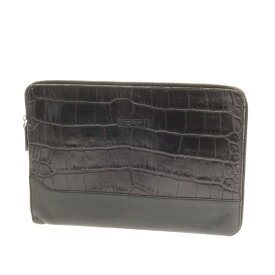 【中古】ダニエルアンドボブ Daniel & Bob クロコダイル型押しレザー クラッチバッグ ブラック【W35.5xH25.5】【BLK】【S/S/A/W】【状態ランクC】【メンズ】【749287】