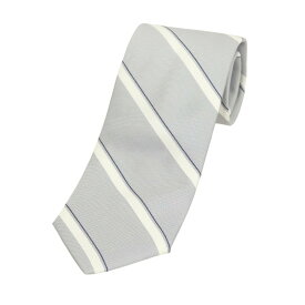 【SALE10%OFF/返品不可】【新品】ブリューワー BREUER シルク ストライプ柄ネクタイ グレーxホワイト【GRY】【S/S/A/W】【状態ランクN】【メンズ】【749286】