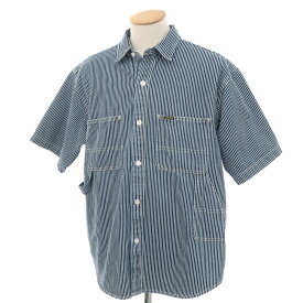 【中古】シュプリーム Supreme 2025年春夏 Loose Fit S/S Denim Painter Shirt コットン 半袖シャツ ネイビーxホワイト【サイズS】【NVY】【S/S】【状態ランクB】【メンズ】【749281】