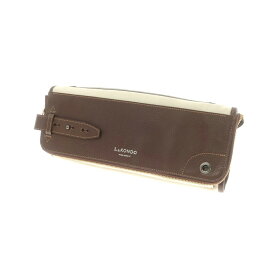 【SALE10%OFF/返品不可】【中古】ルコンド L&KONDO レザー×リネン クラッチバッグ ダークブラウンxナチュラル【W35.5xH14.5xD4】【BRW】【S/S/A/W】【状態ランクA】【ユニセックス】【749271】[CPD]