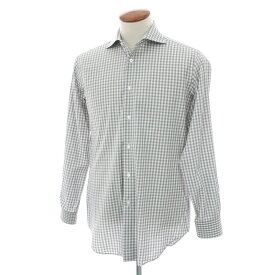 【SALE/返品不可】【中古】メイカーズシャツ カマクラ Makers Shirt 鎌倉 コットン ギンガムチェック ワイドカラー カジュアルシャツ グレーxホワイト【サイズ表記なし（M位）】【GRY】【S/S/A/W】【状態ランクC】【メンズ】【749268】 [DPD]