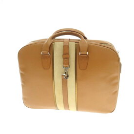 【中古】【未使用】ボンジャポネ BONJAPONE シュリンクレザー ガーメントバッグ ボストンバッグ キャメルxダークベージュ【WxH40xD9.5】【BRW】【S/S/A/W】【状態ランクS】【メンズ】【749197】