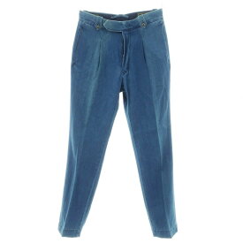 【中古】インコテックス スラックス INCOTEX SLACKS ヘリンボーン織コットン カジュアルスラックスパンツ ブルー【サイズ30】【S/S】【状態ランクD】【メンズ】[BPD]