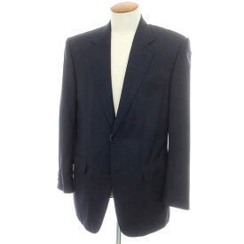 【中古】カナーリ CANALI ウールシルク テーラードジャケット ダークネイビー【サイズ46】【S/S】【状態ランクC】【メンズ】[CPD]