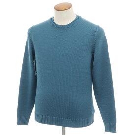 【新品】ザノーネ ZANONE ミドルゲージ ウール クルーネック プルオーバーニット ブルー系【サイズ48】【A/W】【状態ランクN】【メンズ】