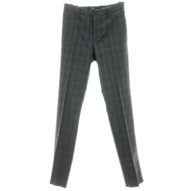 【新品】インコテックス スローウェア INCOTEX SLOWEAR TEKNOSARTORIAL ストレッチ ポリエステルウール チェック イージースラックスパンツ ダークグレーxブラック【サイズ46】【S/S】【状態ランクN】【メンズ】