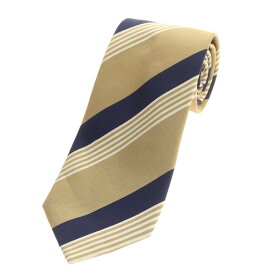 【SALE10%OFF/返品不可】【中古】ホリデイ アンド ブラウン HOLLIDAY & BROWN シルクコットン ストライプ柄ネクタイ ベージュxネイビー【S/S/A/W】【状態ランクC】【メンズ】