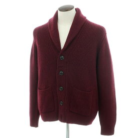 【SALE15倍/返品不可】【新品】ドルモア DRUMOHR ローゲージ ウール ショールカラー リブニット カーディガン ワインレッド【サイズ50】【A/W】【状態ランクN】【メンズ】