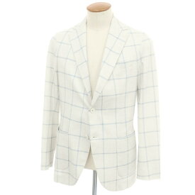 【中古】チルコロ1901 CIRCOLO 1901 ジャージーコットン チェック ジャケット ライトグレー【サイズ48】【S/S】【状態ランクB】【メンズ】[APD]