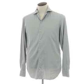 【SALE/返品不可】【中古】ルイジ ボレッリ Luigi Borrelli コットン ホリゾンタル ワンピースカラー カジュアルシャツ グレー【サイズXL】【S/S/A/W】【状態ランクC】【メンズ】 [BPD]