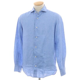 【中古】ダノリス DANOLIS BEAMS F別注 リネン ホリゾンタルカラー カジュアルシャツ ブルー【サイズS】【S/S】【状態ランクB】【メンズ】[BPD]