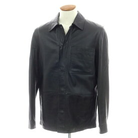 【新品アウトレット】タリアトーレ TAGLIATORE レザー シャツブルゾン ブラック【サイズ48】【S/S/A/W】【状態ランクN-】【メンズ】[APD]