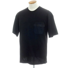 【中古】ヘルノ Herno コットン クルーネック ポケット 半袖Tシャツ ブラック【サイズ48】【S/S】【状態ランクB】【メンズ】
