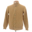 【SALE10%OFF/返品不可】【新品】フィリッポ デ ローレンティス FILIPPO DE LAURENTIIS カシミヤ スタンドカラー ニット カーディガン キャメルベージュ系【サイズ48】【A/W】【状態ランクN】【メンズ】