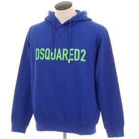 【SALE10%OFF/返品不可】【新品】ディースクエアード DSQUARED2 コットン スウェット プルオーバー パーカー ブルー【サイズXL】【S/S/A/W】【状態ランクN】【メンズ】