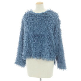 【SALE/返品不可】【中古】ニコアンド niko and... ポリエステル フサフサ クルーネック プルオーバーニット ブルー【サイズF】【A/W】【状態ランクB】【レディース】 [APD]